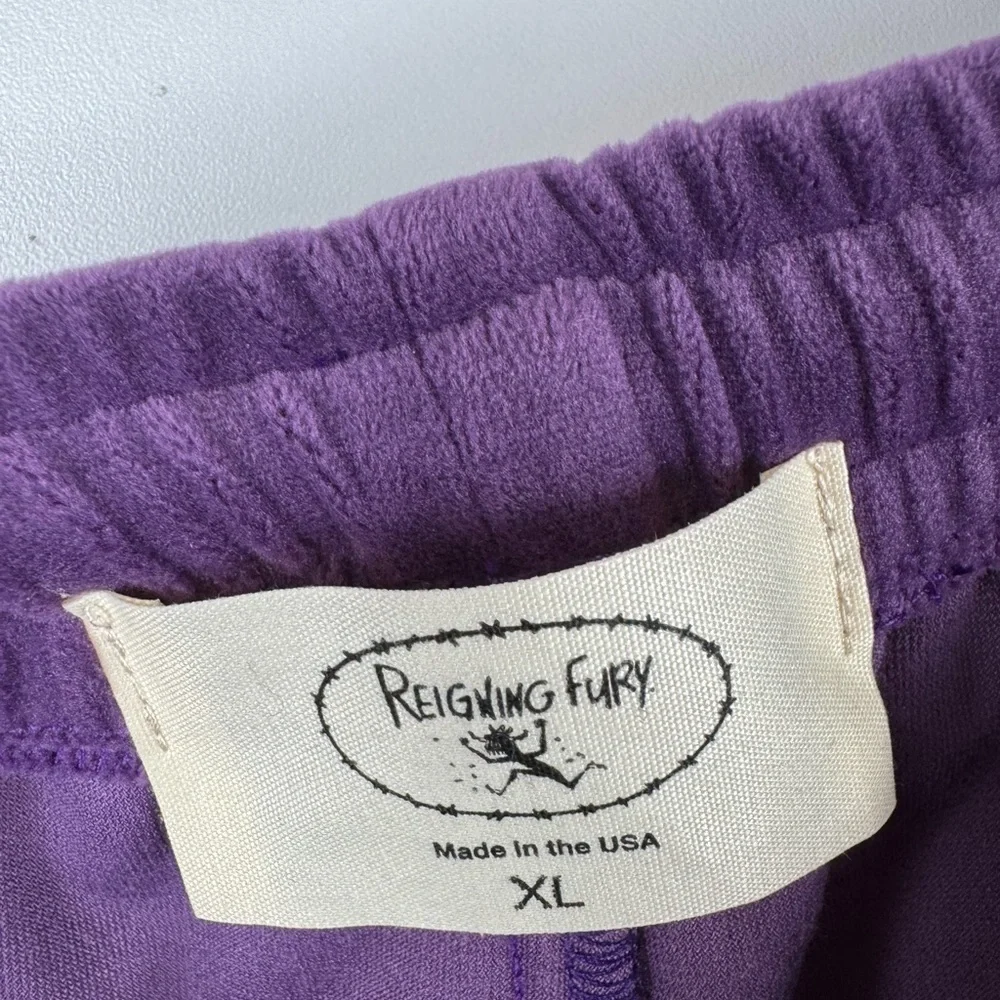 NWT Reigning Fury King Fury Purple Velour Full Zip Jacket Long Sleeve Set  XL